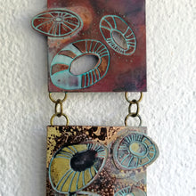 Load image into Gallery viewer, Mini metalwork wall panel with etched limpet designs by Sharon McSwiney