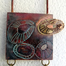 Load image into Gallery viewer, Mini metalwork wall panel detail with etched limpet designs by Sharon McSwiney