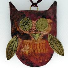 Load image into Gallery viewer, copper owl decoration handmade by Sharon McSwiney