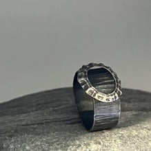 Load image into Gallery viewer, Porthmeor oxidised adjustable limpet shell ring