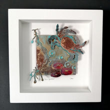 Load image into Gallery viewer, Sea garden picture with crab, seaweed, limpet metalwork handmade by Sharon McSwiney