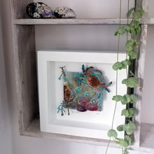 Load image into Gallery viewer, Sea garden picture with crab, seaweed, limpet metalwork handmade by Sharon McSwiney