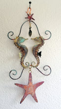 Load image into Gallery viewer, Seahorse couple in etched copper & brass handmade by Sharon McSwiney