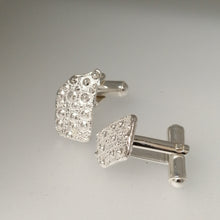 Load image into Gallery viewer, Sea Urchin Fragment Handmade sterling silver cuff links by Sharon McSwiney St Ives