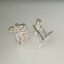 Load image into Gallery viewer, Sea Urchin Fragment Handmade sterling silver cuff links by Sharon McSwiney St Ives