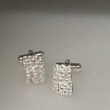 Load image into Gallery viewer, Sea Urchin Fragment Handmade sterling silver cuff links by Sharon McSwiney St Ives