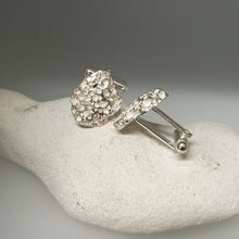 Load image into Gallery viewer, Cuff links textured sterling silver handmade by Sharon McSwiney St Ives
