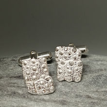 Load image into Gallery viewer, Sea Urchin Fragment Handmade sterling silver cuff links by Sharon McSwiney St Ives