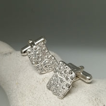 Load image into Gallery viewer, Sea Urchin Fragment Handmade sterling silver cuff links by Sharon McSwiney St Ives
