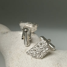 Load image into Gallery viewer, Sea Urchin Fragment Handmade sterling silver cuff links by Sharon McSwiney St Ives