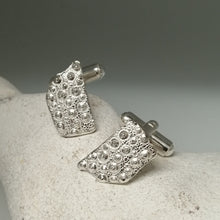 Load image into Gallery viewer, Sea Urchin Fragment Handmade sterling silver cuff links by Sharon McSwiney St Ives