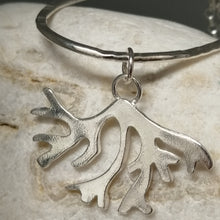 Load image into Gallery viewer, seaweed loop sterling silver long pendant necklace