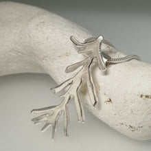 Load image into Gallery viewer, seaweed frond necklace sterling silver pendant handmade by Sharon McSwiney St Ives