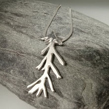 Load image into Gallery viewer, seaweed frond necklace sterling silver pendant handmade by Sharon McSwiney St Ives