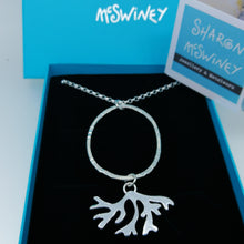 Load image into Gallery viewer, seaweed loop sterling silver long pendant necklace