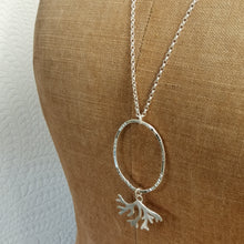 Load image into Gallery viewer, seaweed loop sterling silver long pendant necklace