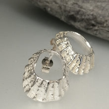 Load image into Gallery viewer, Godrevy limpet silver shell stud earrings handmade by Sharon McSwiney