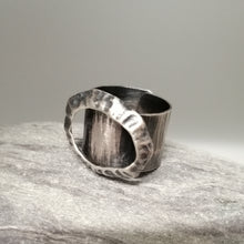 Load image into Gallery viewer, Limpet ring with Marazion limpet shell in oxidised silver handmade by Sharon McSwiney