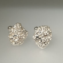 Load image into Gallery viewer, Cuff links textured sterling silver handmade by Sharon McSwiney St Ives