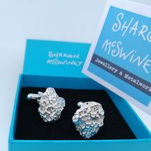 Load image into Gallery viewer, Sterling silver Porthmeor cuff links handmade by Sharon McSwiney St Ives