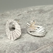 Load image into Gallery viewer, Sterling silver tiny Marazion limpet shell stud earrings handmade by Sharon McSwiney