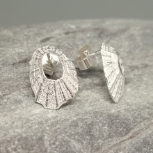 Load image into Gallery viewer, Sterling silver tiny Marazion limpet shell stud earrings handmade by Sharon McSwiney