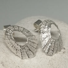 Load image into Gallery viewer, Sterling silver tiny Marazion limpet shell stud earrings handmade by Sharon McSwiney

