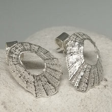 Load image into Gallery viewer, Sterling silver tiny Marazion limpet shell stud earrings handmade by Sharon McSwiney