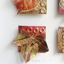 Load image into Gallery viewer, Autumn leaves in copper & brass framed metal artwork by Sharon McSwiney