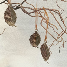 Load image into Gallery viewer, Small brass beech leaf decorations handmade by Sharon McSwiney