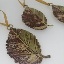 Load image into Gallery viewer, Small brass beech leaf decorations handmade by Sharon McSwiney