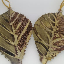 Load image into Gallery viewer, Large brass beech leaf decorations handmade by Sharon McSwiney