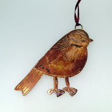 Load image into Gallery viewer, Bluetit bird decoration in copper handmade by Sharon McSwiney