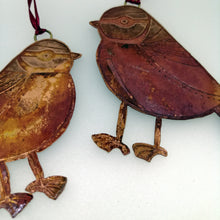 Load image into Gallery viewer, Bluetit bird decoration in copper handmade by Sharon McSwiney