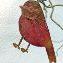 Load image into Gallery viewer, Bluetit bird decoration in copper handmade by Sharon McSwiney