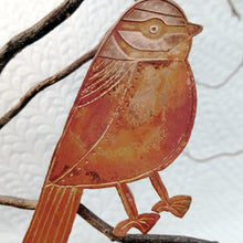 Load image into Gallery viewer, Bluetit bird decoration in copper handmade by Sharon McSwiney