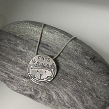 Load image into Gallery viewer, Cats rule necklace