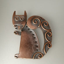 Load image into Gallery viewer, Squirrel brooch in a copper finish handmade by Sharon McSwiney