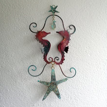 Load image into Gallery viewer, copper seahorse couple decoration hanging handmade by Sharon McSwiney