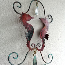 Load image into Gallery viewer, copper seahorse couple decoration hanging handmade by Sharon McSwiney