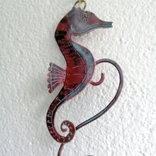 Load image into Gallery viewer, copper seahorse hanging decoration handmade by Sharon McSwiney
