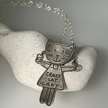 Load image into Gallery viewer, Crazy cat lady necklace
