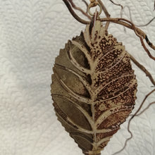 Load image into Gallery viewer, Large brass beech leaf decoration handmade by Sharon McSwiney
