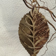 Load image into Gallery viewer, Large brass beech leaf decoration handmade by Sharon McSwiney