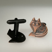 Load image into Gallery viewer, fox cuff links in a copper finish handmade by Sharon McSwiney