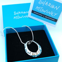 Load image into Gallery viewer, Large Marazion beach limpet silver necklace handmade by Sharon McSwiney St Ives in gift box