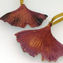 Load image into Gallery viewer, Small ginkgo biloba leaf decoration handmade by Sharon McSwiney