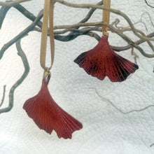 Load image into Gallery viewer, Small ginkgo biloba leaf decoration handmade by Sharon McSwiney