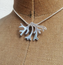 Load image into Gallery viewer, Handmade sterling silver seaweed frond pendant necklace by Sharon McSwiney
