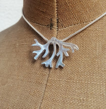 Load image into Gallery viewer, Handmade sterling silver seaweed frond pendant necklace by Sharon McSwiney